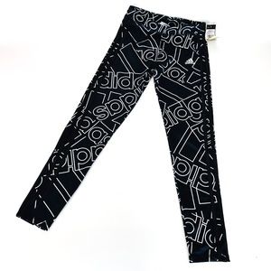 NEW Adidas Black & White Leggings Pants Girls M 8/10 Original $35